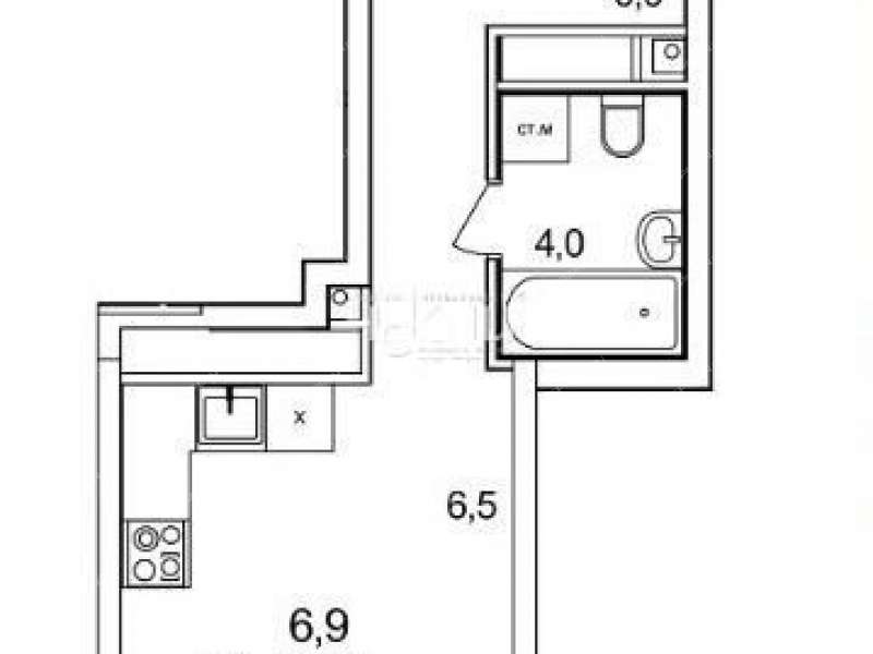 квартира-студия в новостройке примерно в 0,3 км на северо-восток от д.Анкудиновка, д.3 в ЖК КМ Анкудиновский парк Анкудиновка